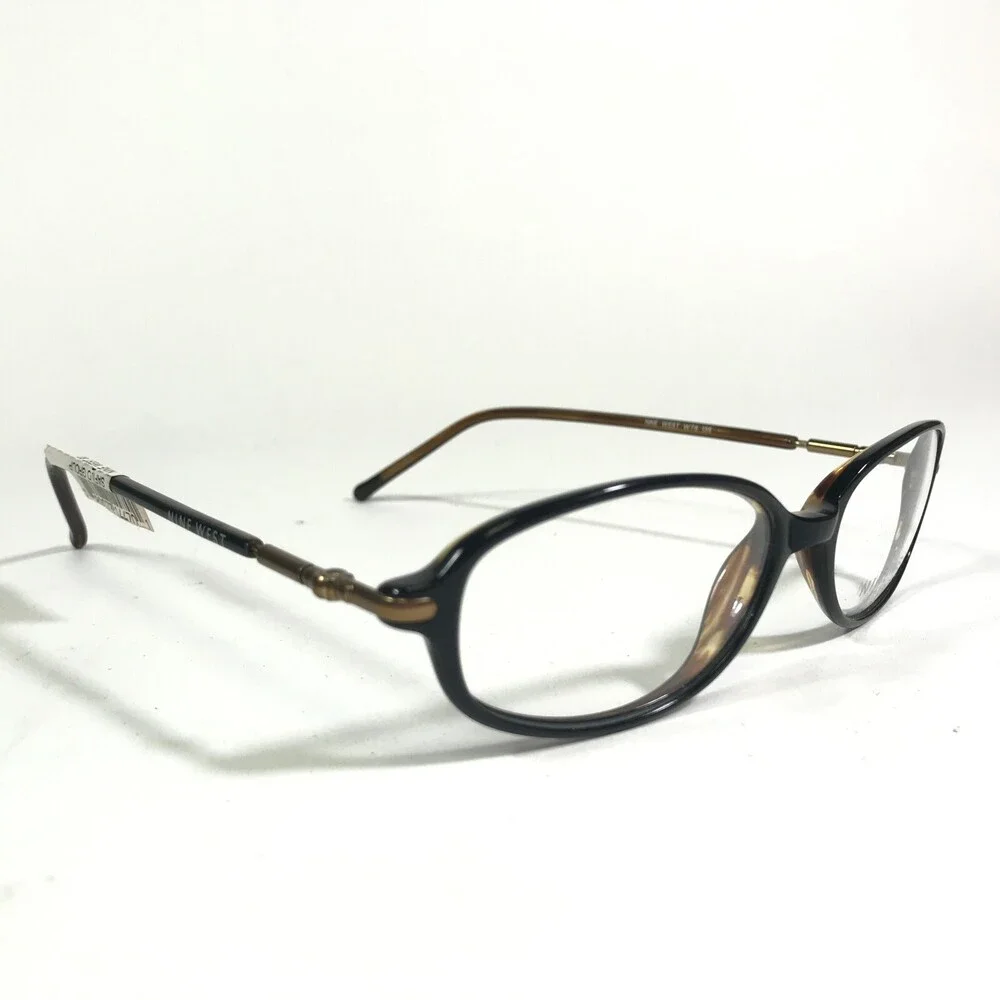 Nine West Petite Eyeglasses Frames 80 W78 Black Brown Round Full Rim 51-16-135
